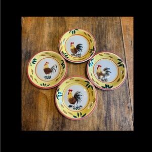 Vintage Philippe Richard Country View Rooster - Set of 4 Dinner Plates 10”